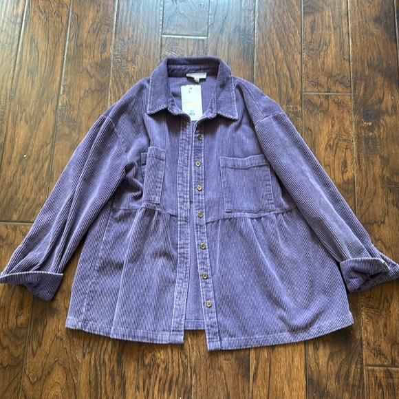NWT!  Purple corduroy shacket, size women's small - Picture 4 of 9